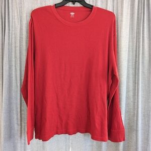 Old Navy Shirt Mens XXL Thermal Base Layer Waffle Knit Red Winter Cozy Cabincore